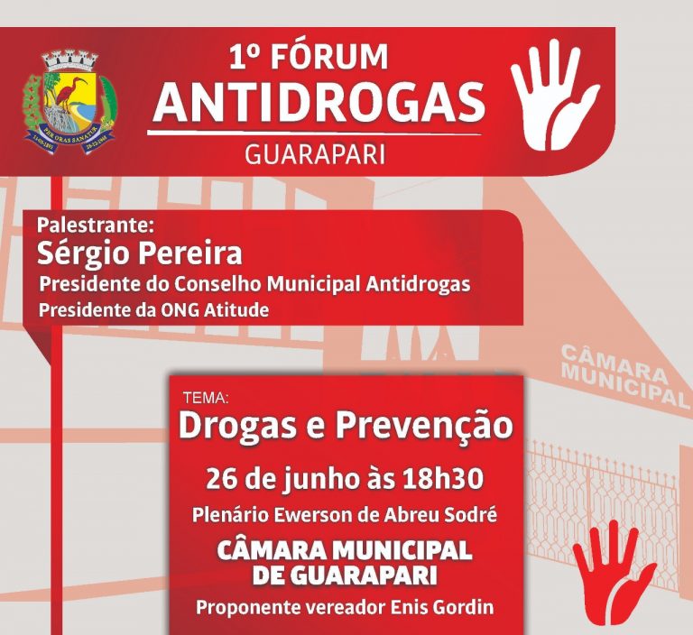 Câmara vai realizar 1º Fórum Antidrogas de Guarapari