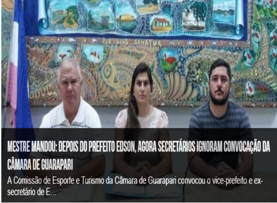 Mestre mandou: depois do prefeito Edson, agora secretários ignoram convocação da Câmara de Guarapari