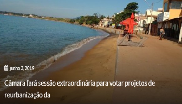 Câmara fará sessão extraordinária para votar projetos de reurbanização da orla de Meaípe em Guarapari